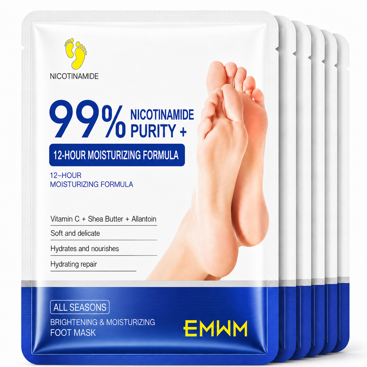 MOOTNAMDE 99% Niacinamide Foot Mask (12-Hour Moisturizing Formula)